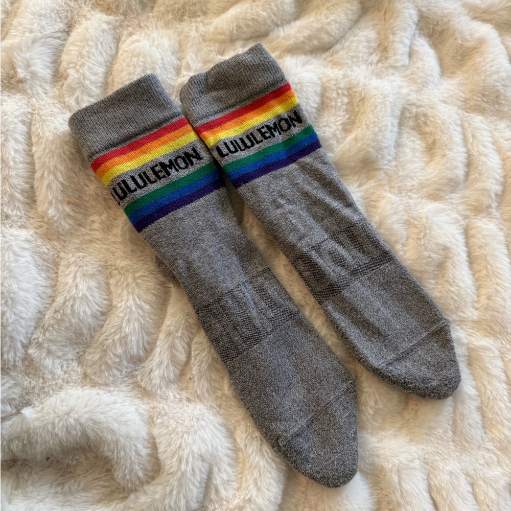 Lululemon Pride Crew Socks Bundle | Rainbow Stripe | 2 Pairs
